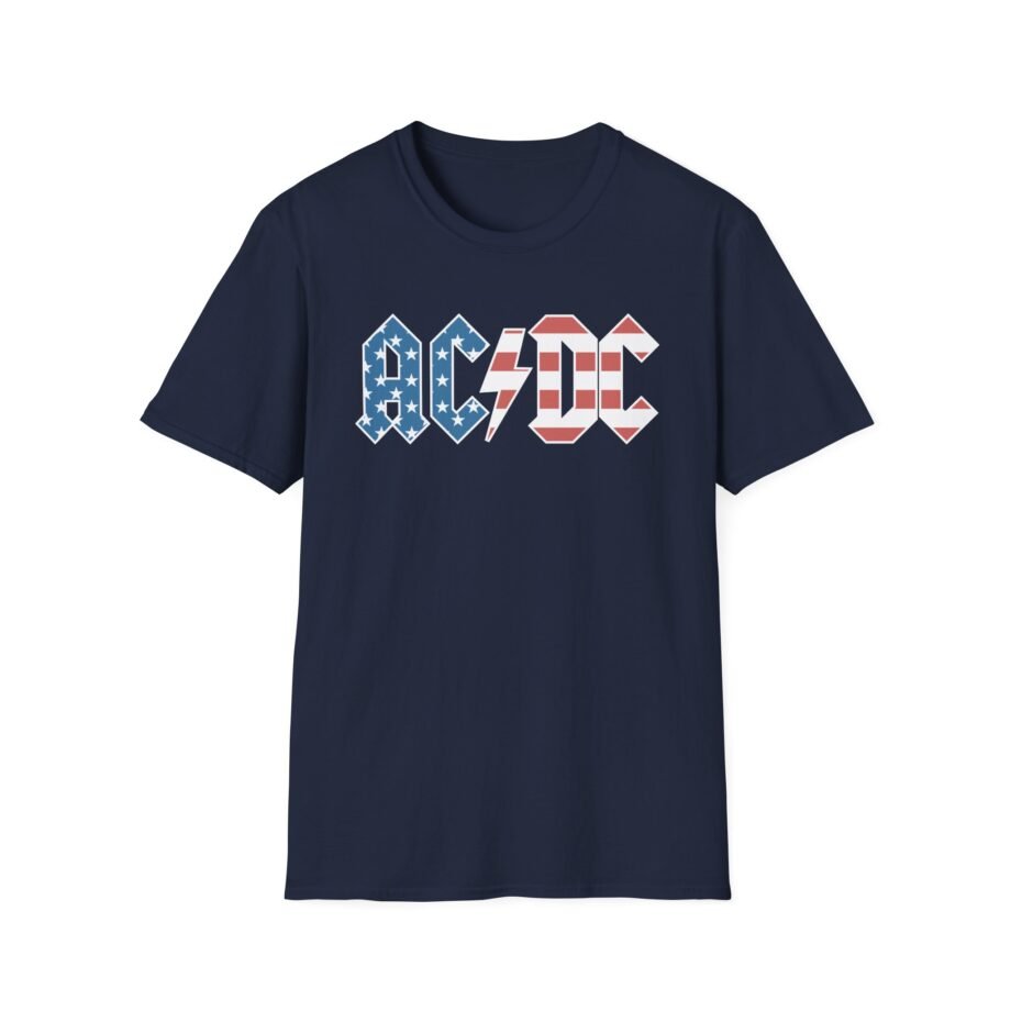 Acdc American Flag Logo Unisex Softstyle T-Shirt