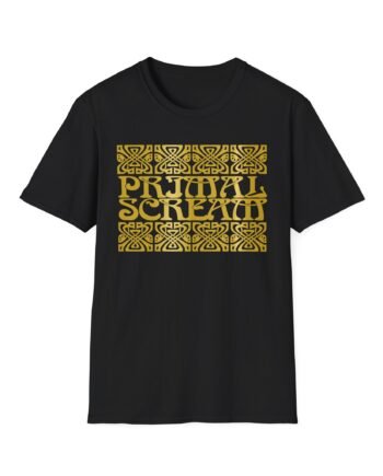 Primal Scream Black & Gold Deco Unisex Softstyle T-Shirt