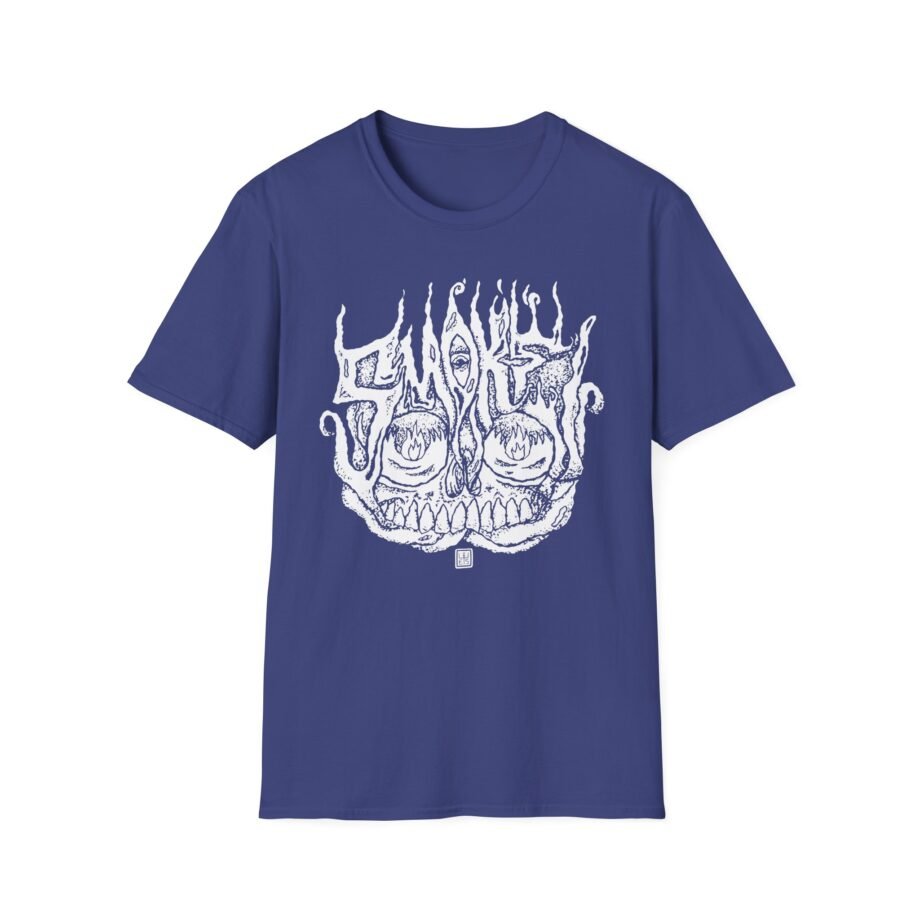 Smoke Smoking Skull Unisex Softstyle T-Shirt