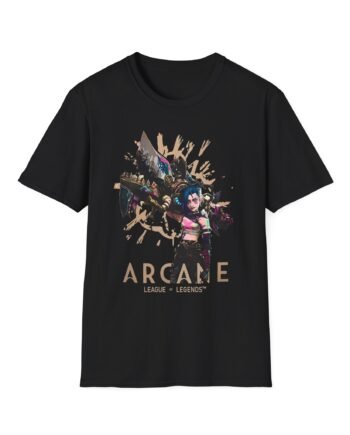 Arcane League of Legends Jinx & Fishbones Natura Unisex Soft-style T-shirt
