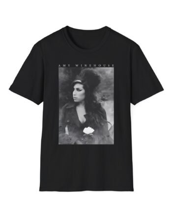 Amy Winehouse Flower Portrait Unisex Softstyle T-Shirt