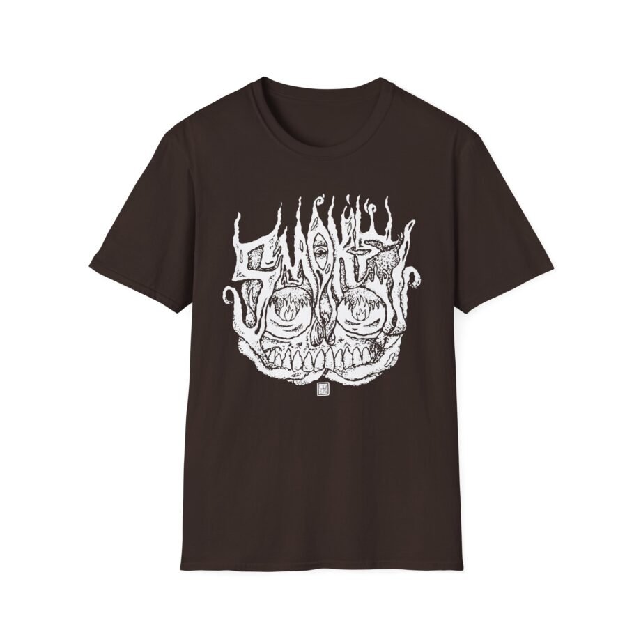 Smoke Smoking Skull Unisex Softstyle T-Shirt