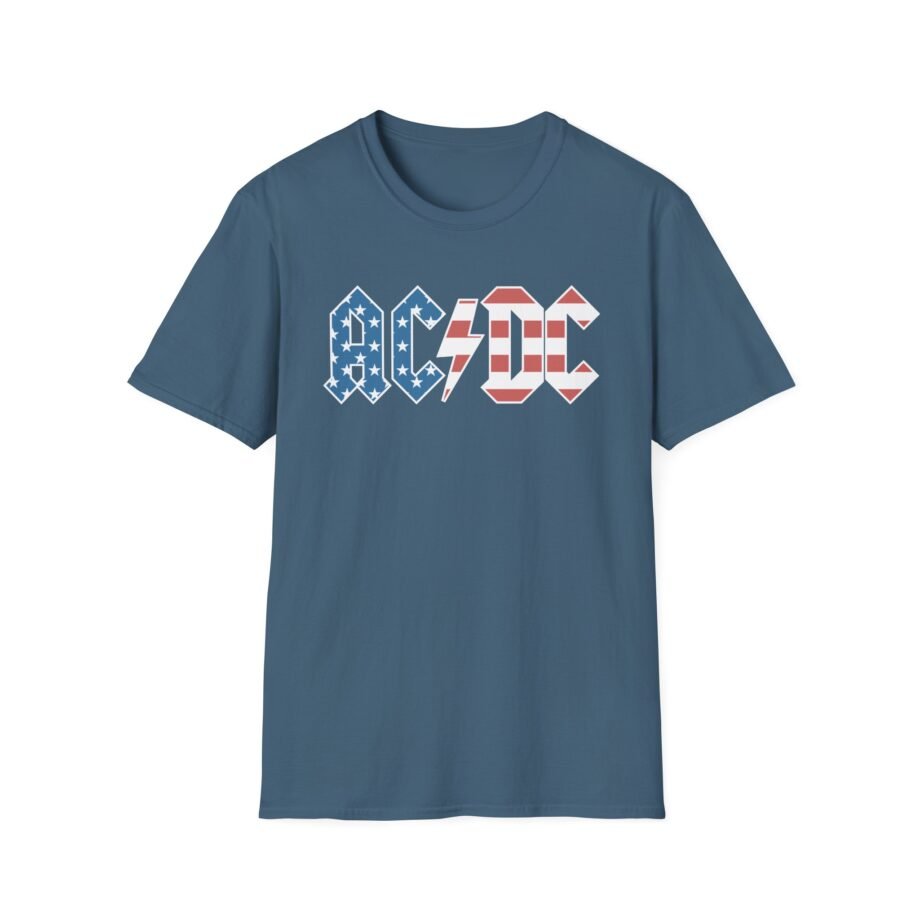 Acdc American Flag Logo Unisex Softstyle T-Shirt
