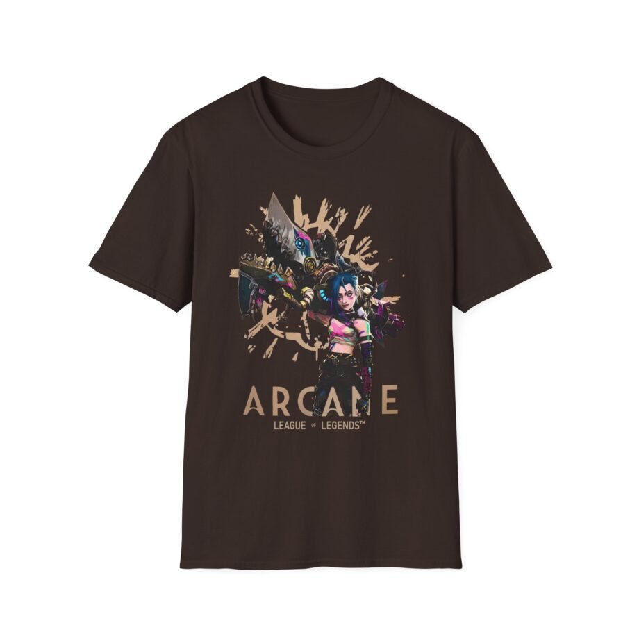 Arcane League of Legends Jinx & Fishbones Natura Unisex Soft-style T-shirt