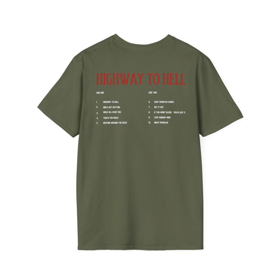 Acdc Highway to Hell Track List Unisex Softstyle T-Shirt
