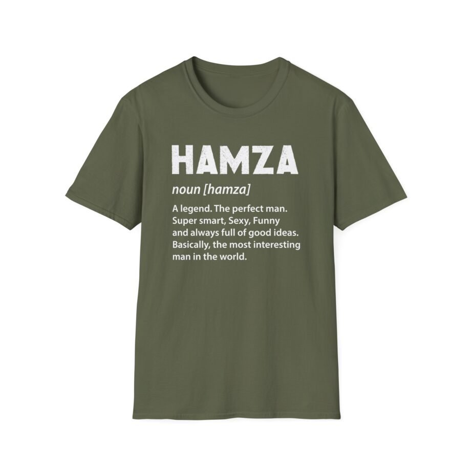 Hamza Name Unisex Softstyle T-Shirt