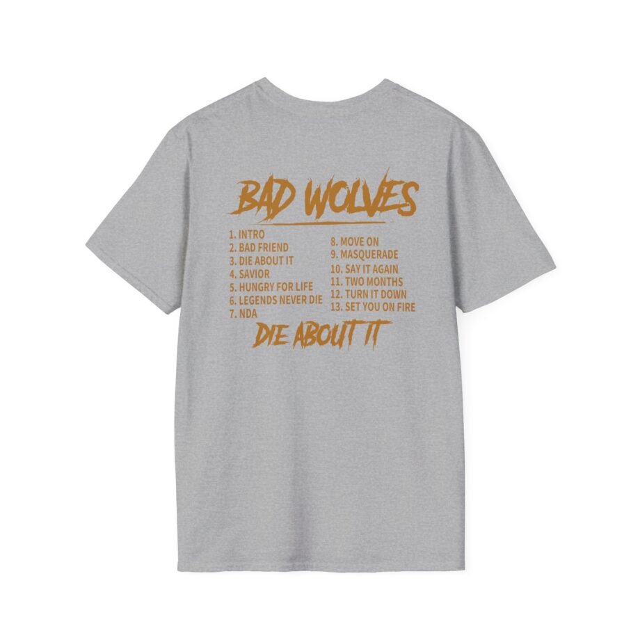 Bad Wolves Die About It Tracklist Unisex Softstyle T-Shirt