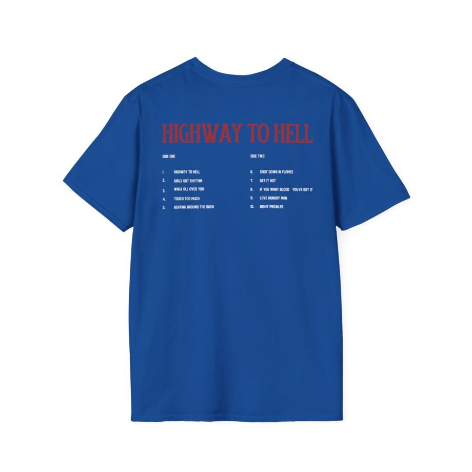 Acdc Highway to Hell Track List Unisex Softstyle T-Shirt