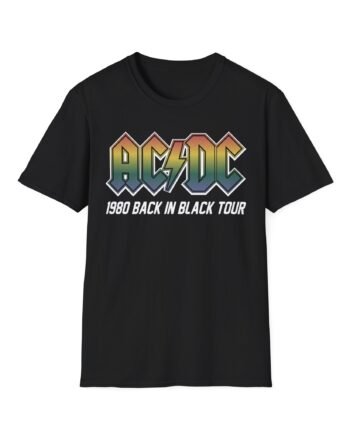 Acdc Back in Black 1980 Tour Unisex Softstyle T-Shirt