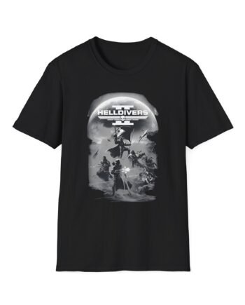 Helldivers Grayscale Game Poster Unisex Softstyle T-shirt