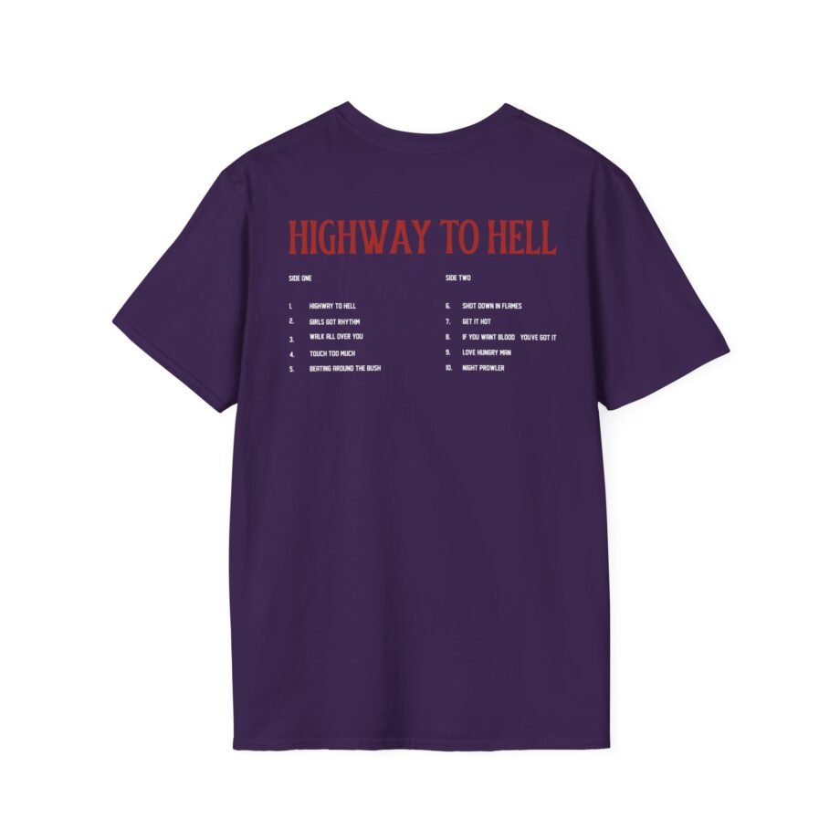 Acdc Highway to Hell Track List Unisex Softstyle T-Shirt