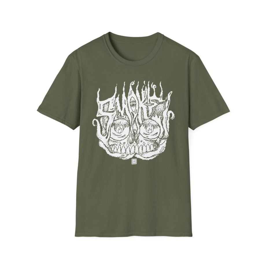 Smoke Smoking Skull Unisex Softstyle T-Shirt