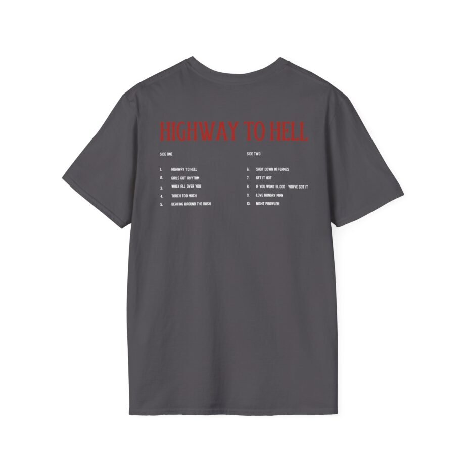 Acdc Highway to Hell Track List Unisex Softstyle T-Shirt
