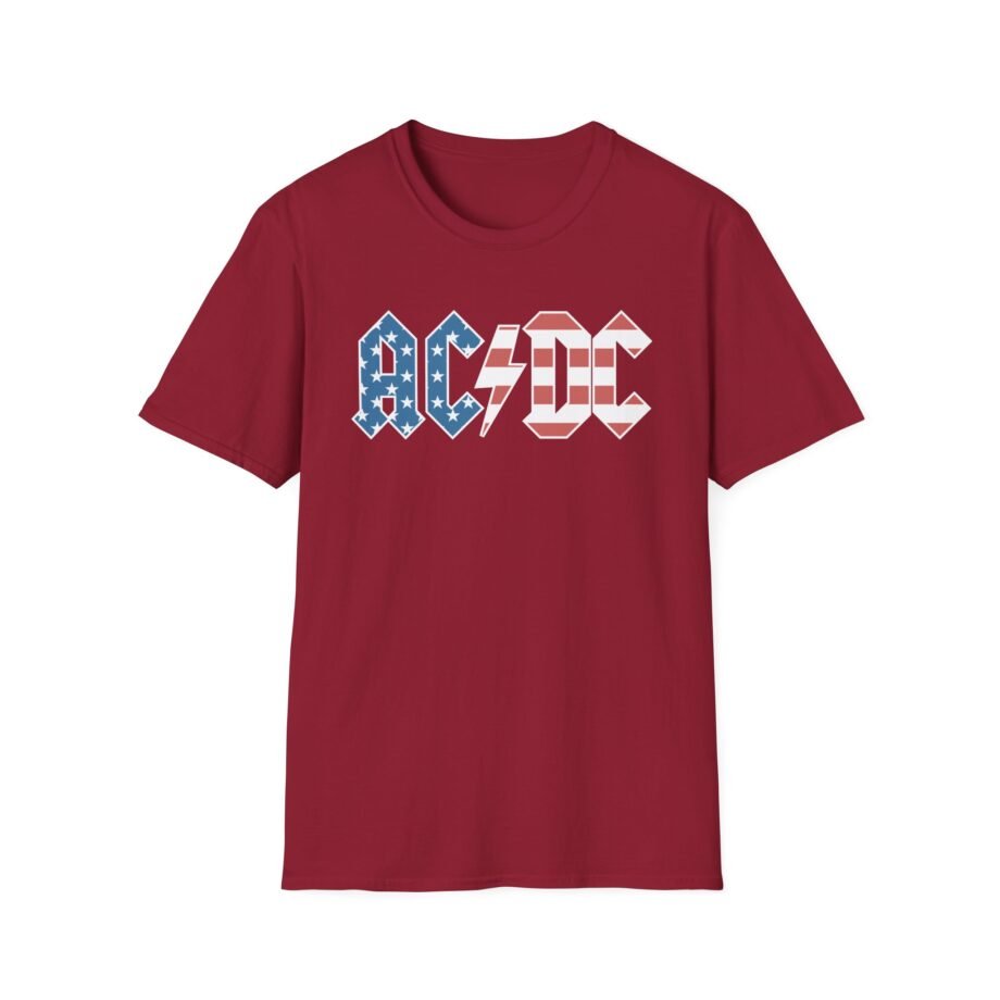 Acdc American Flag Logo Unisex Softstyle T-Shirt