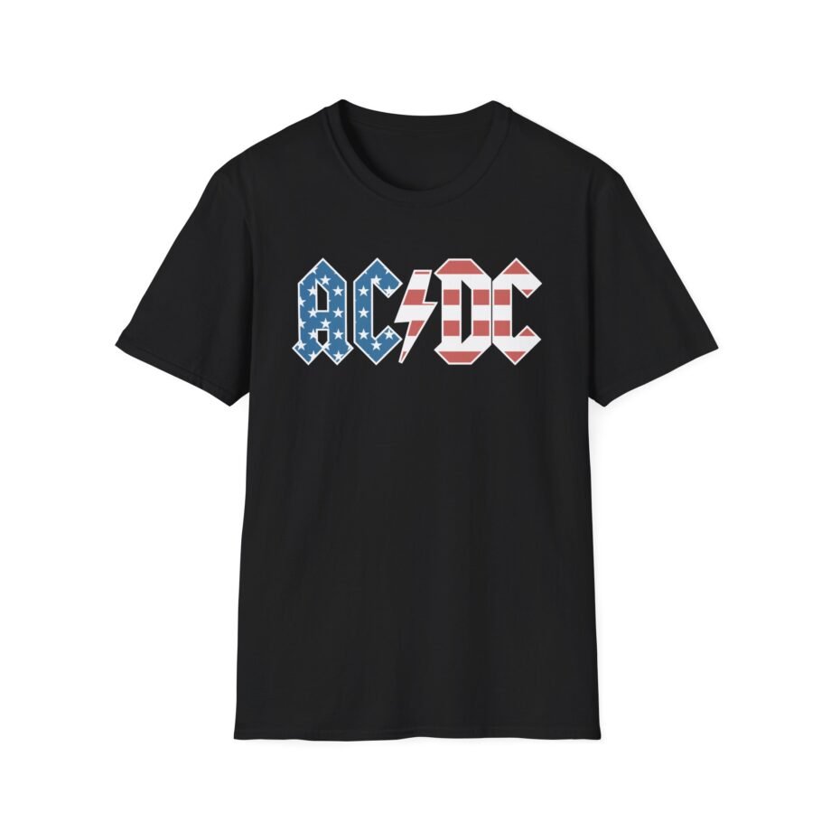 Acdc American Flag Logo Unisex Softstyle T-Shirt