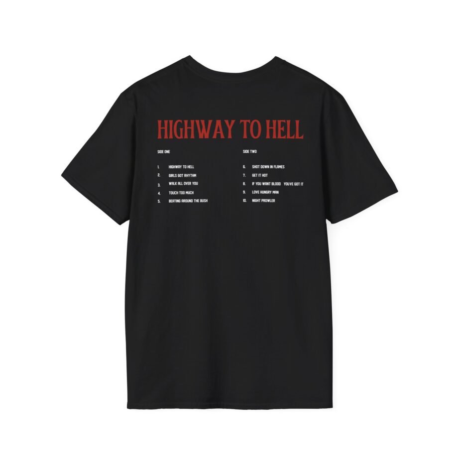 Acdc Highway to Hell Track List Unisex Softstyle T-Shirt