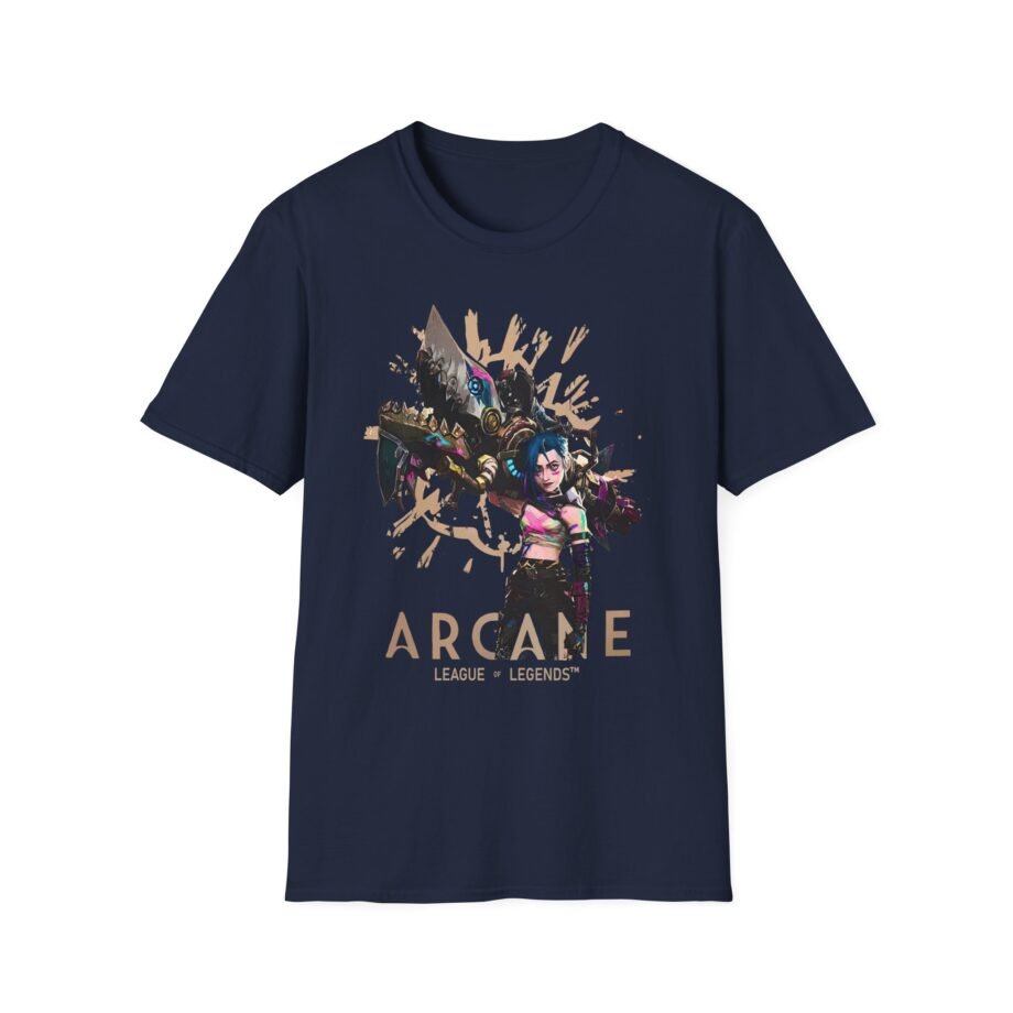 Arcane League of Legends Jinx & Fishbones Natura Unisex Soft-style T-shirt