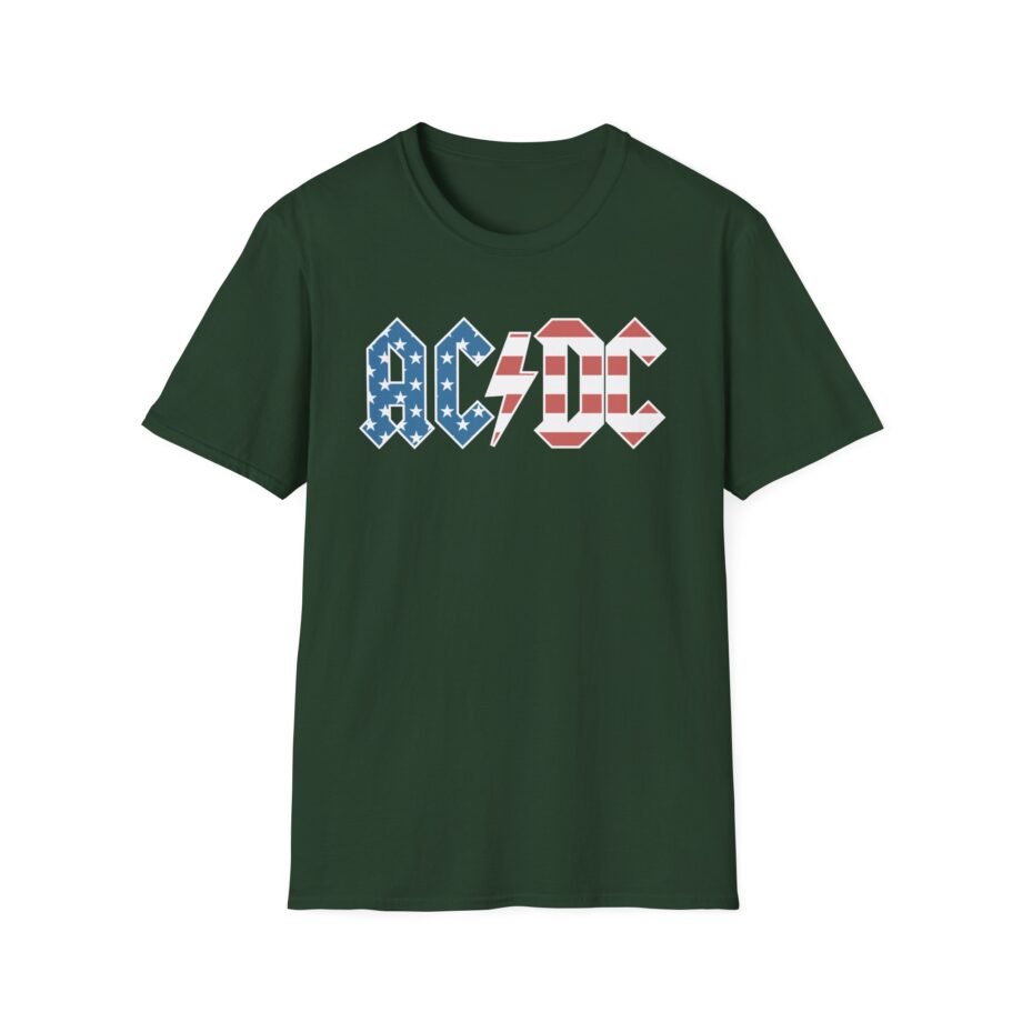 Acdc American Flag Logo Unisex Softstyle T-Shirt