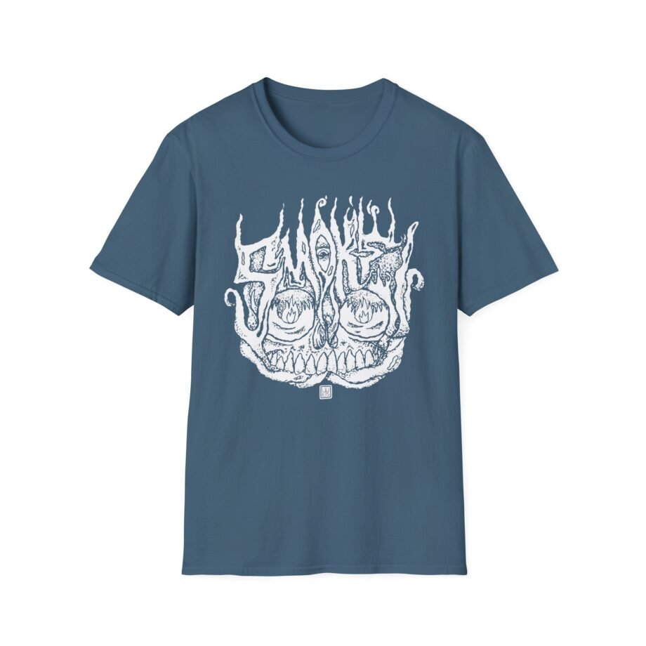 Smoke Smoking Skull Unisex Softstyle T-Shirt