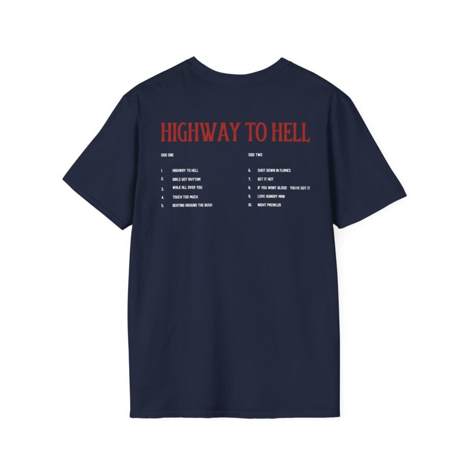 Acdc Highway to Hell Track List Unisex Softstyle T-Shirt