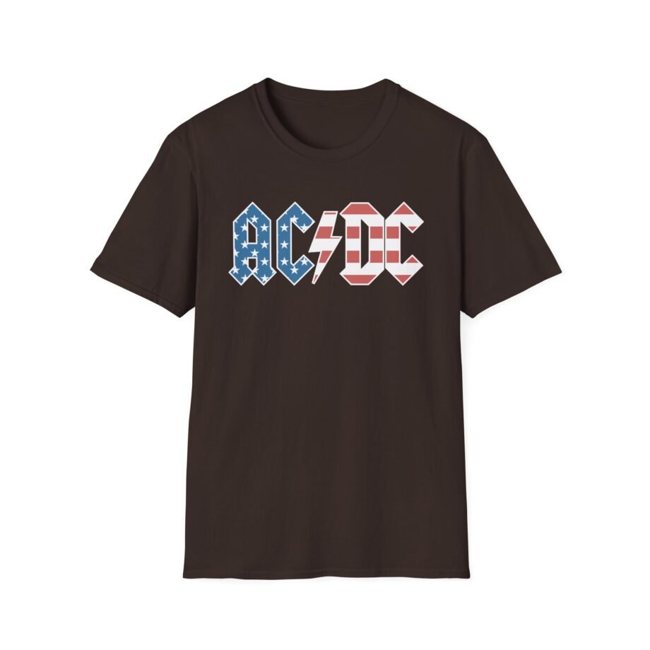 Acdc American Flag Logo Unisex Softstyle T-Shirt