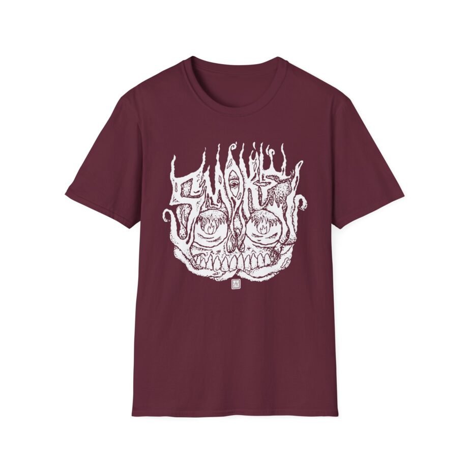 Smoke Smoking Skull Unisex Softstyle T-Shirt