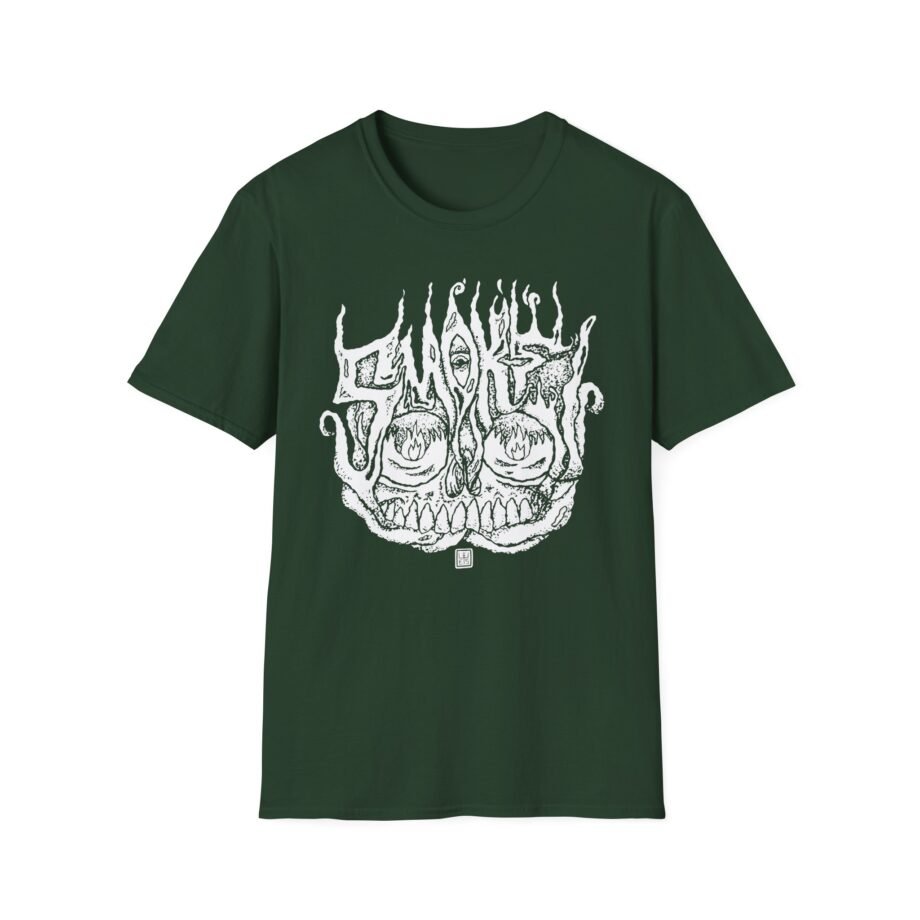 Smoke Smoking Skull Unisex Softstyle T-Shirt