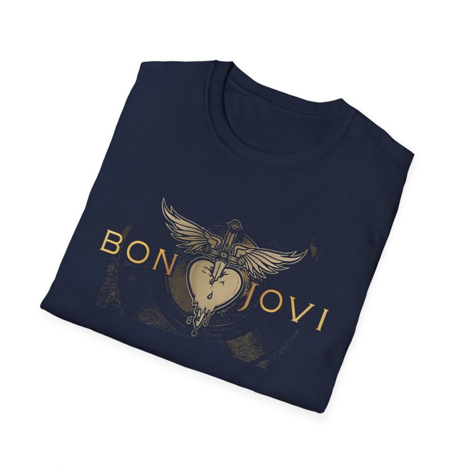 Bon Jovi Heart & Dagger Vinyl  Unisex Softstyle T-Shirt