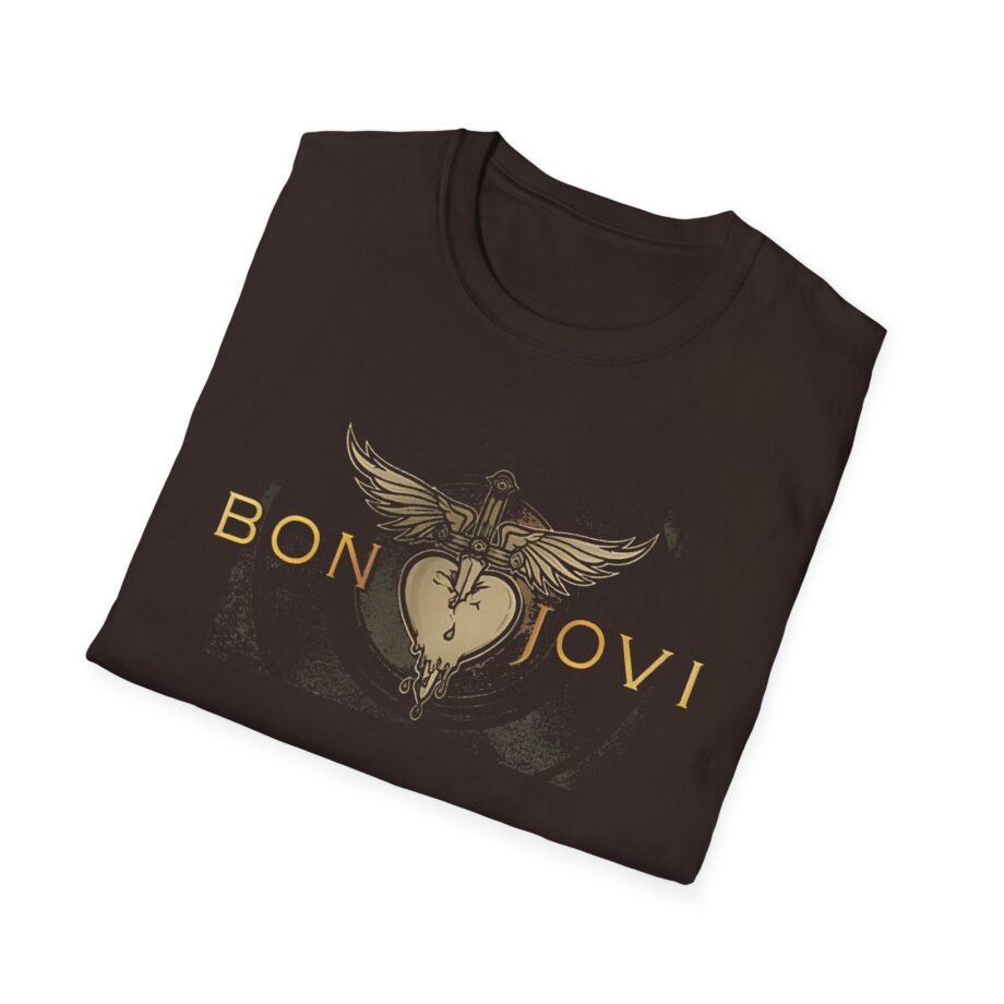 Bon Jovi Heart & Dagger Vinyl  Unisex Softstyle T-Shirt