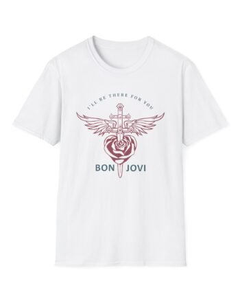 Bon Jovi Glass Heart & Dagger Unisex Softstyle T-Shirt
