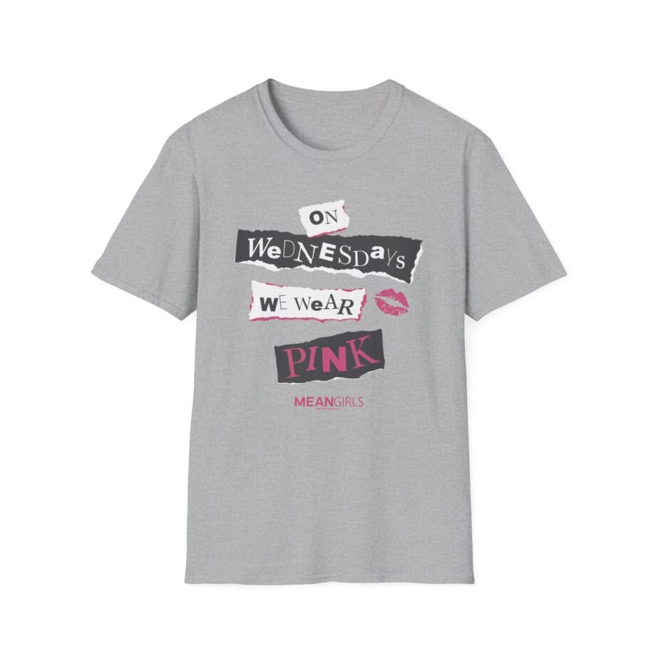 Mean Girls on Wednesdays We Wear Pink Unisex Softstyle T-Shirt