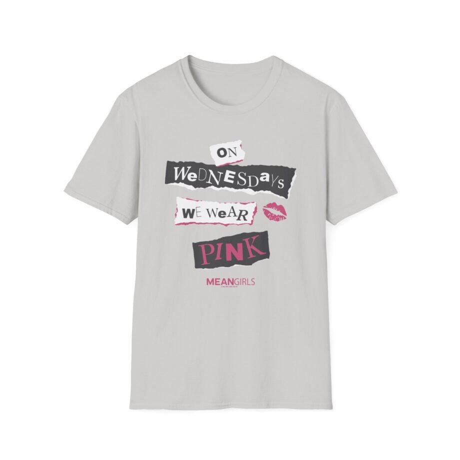 Mean Girls on Wednesdays We Wear Pink Unisex Softstyle T-Shirt
