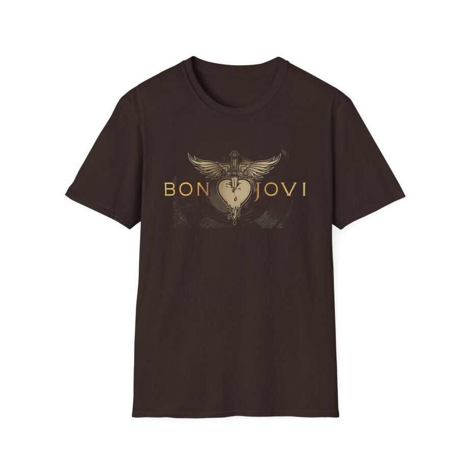Bon Jovi Heart & Dagger Vinyl  Unisex Softstyle T-Shirt