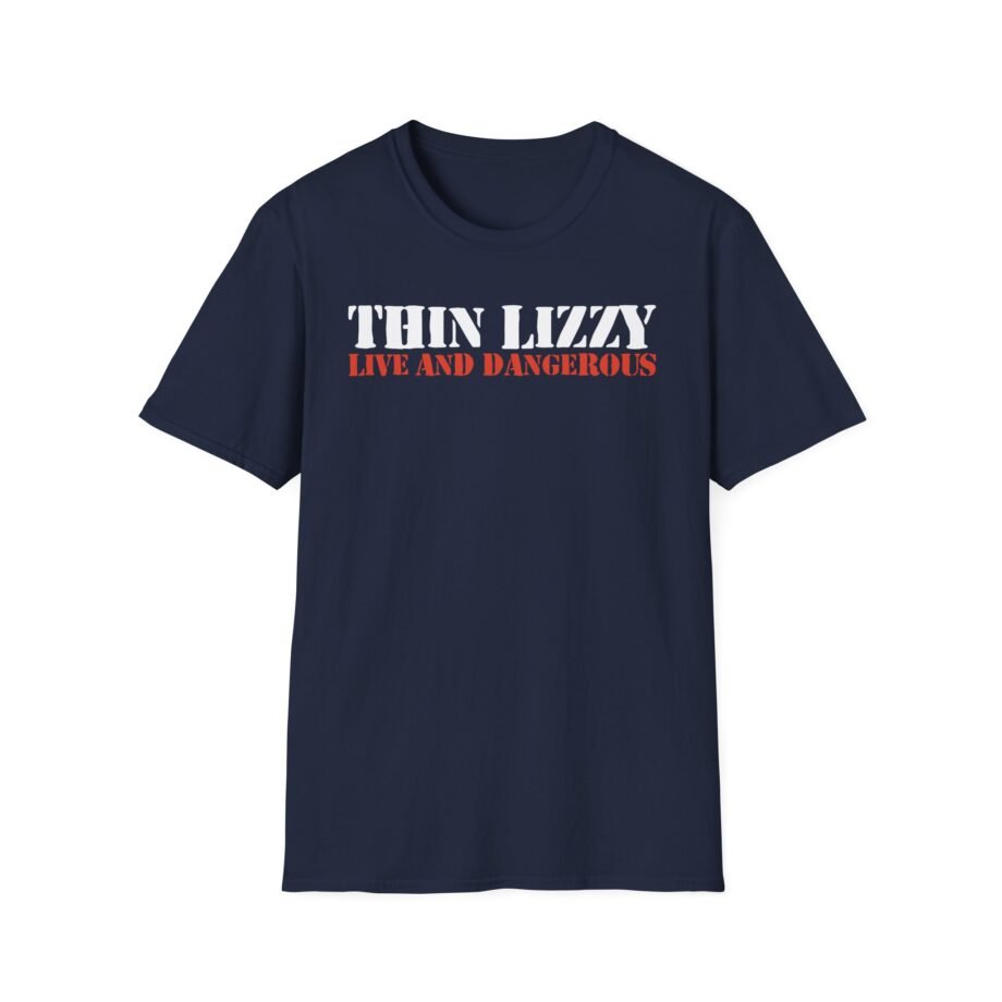Thin Lizzy Live and Dangerous Distressed Logo Unisex Softstyle T-Shirt