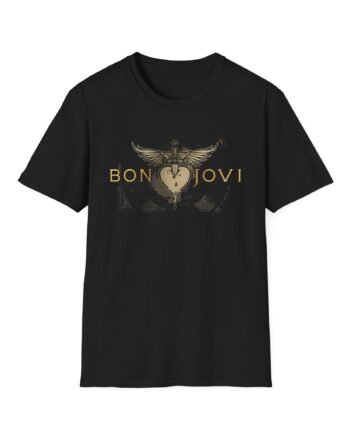 Bon Jovi Heart & Dagger Vinyl  Unisex Softstyle T-Shirt