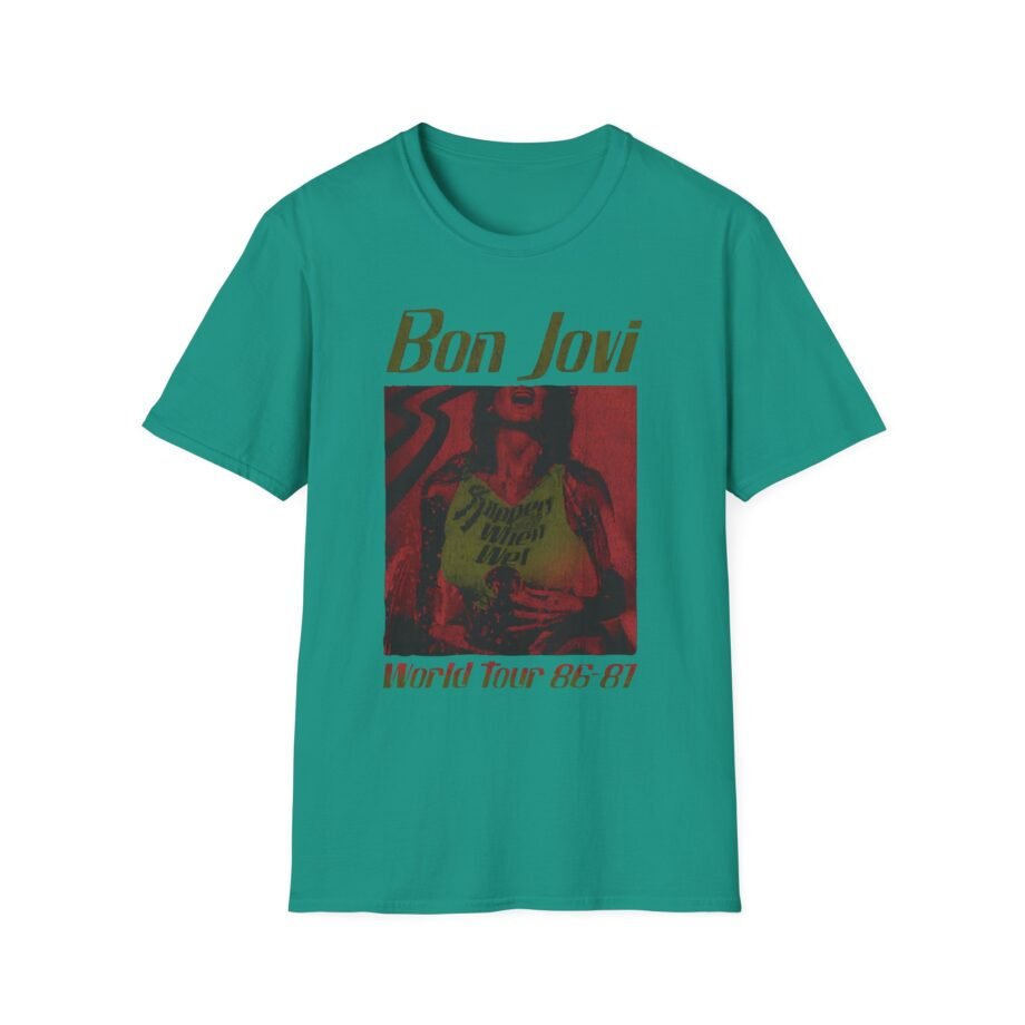 Bon Jovi Slippery When Wet Vintage World Tour Unisex Softstyle T-Shirt