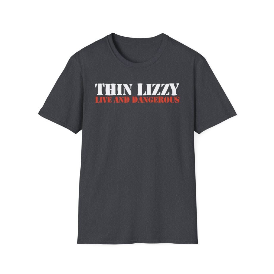 Thin Lizzy Live and Dangerous Distressed Logo Unisex Softstyle T-Shirt
