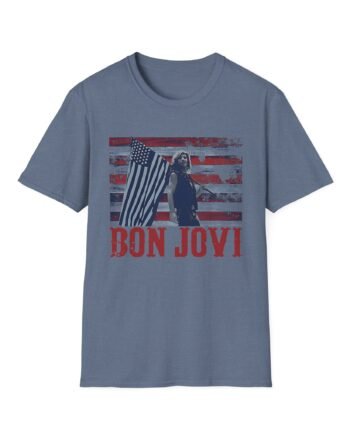 Bon Jovi American Flag Unisex Softstyle T-Shirt