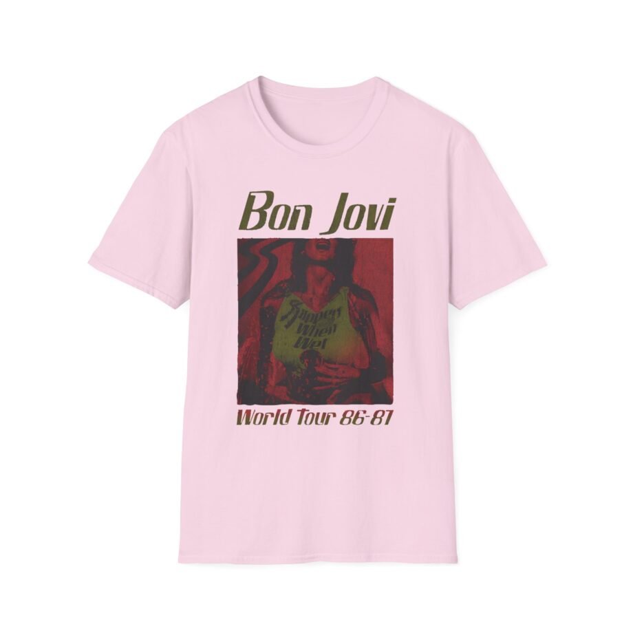 Bon Jovi Slippery When Wet Vintage World Tour Unisex Softstyle T-Shirt