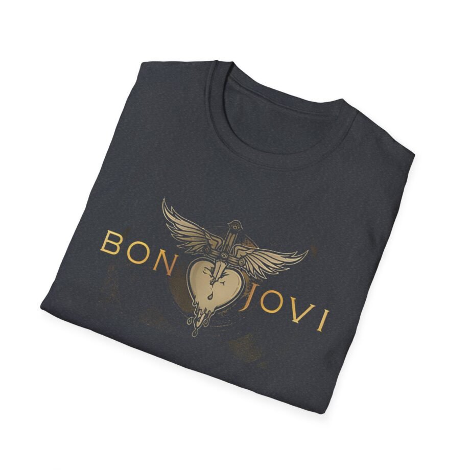 Bon Jovi Heart & Dagger Vinyl  Unisex Softstyle T-Shirt