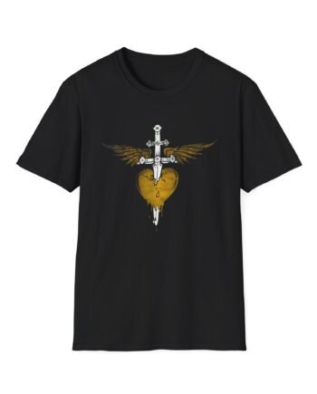 Bon Jovi Bon Jovi Gold Heart & Dagger  Unisex Softstyle T-Shirt