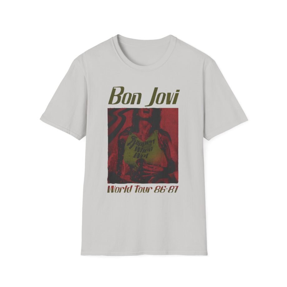 Bon Jovi Slippery When Wet Vintage World Tour Unisex Softstyle T-Shirt