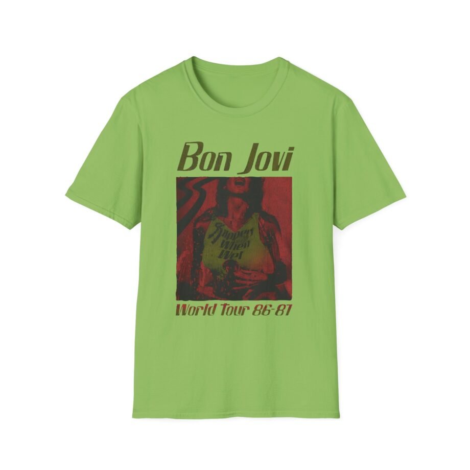 Bon Jovi Slippery When Wet Vintage World Tour Unisex Softstyle T-Shirt