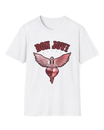 Bon Jovi Forever Red H&d Unisex Softstyle T-Shirt