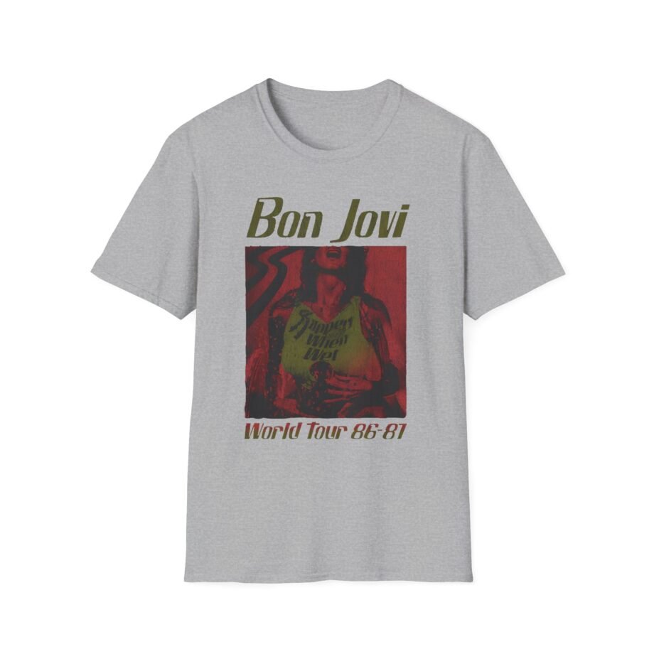Bon Jovi Slippery When Wet Vintage World Tour Unisex Softstyle T-Shirt