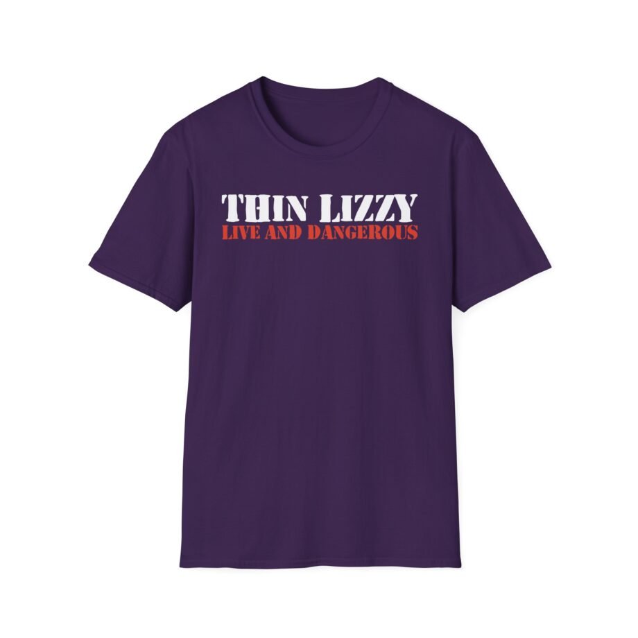 Thin Lizzy Live and Dangerous Distressed Logo Unisex Softstyle T-Shirt
