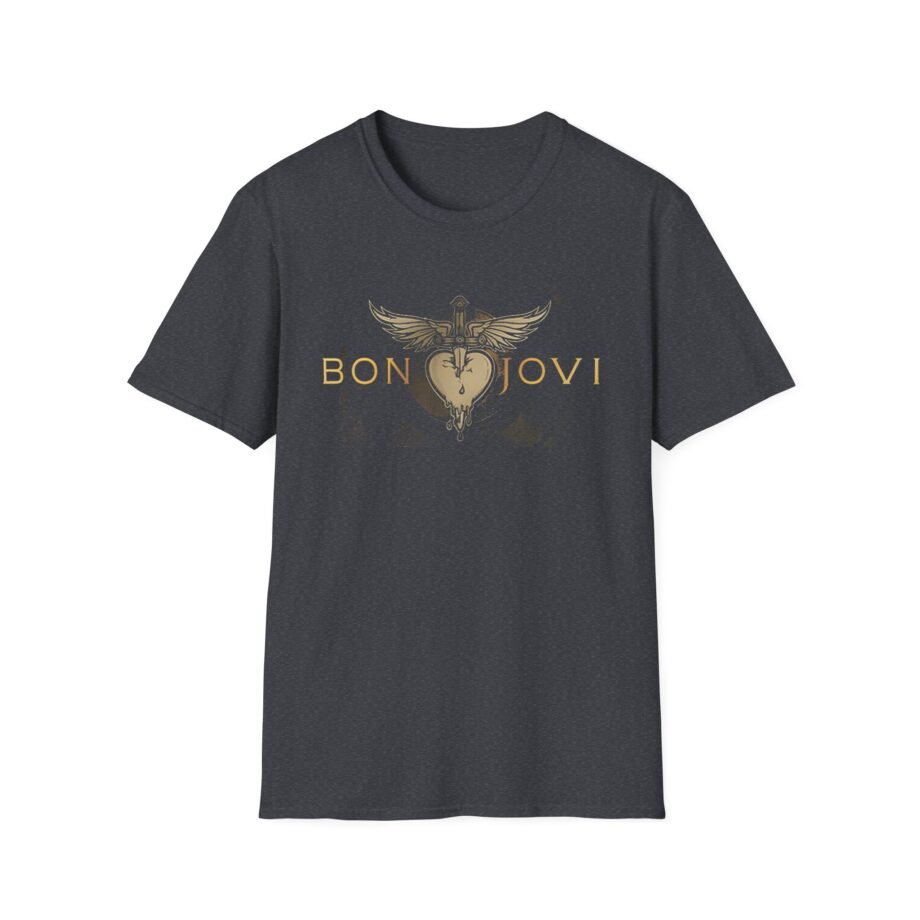 Bon Jovi Heart & Dagger Vinyl  Unisex Softstyle T-Shirt