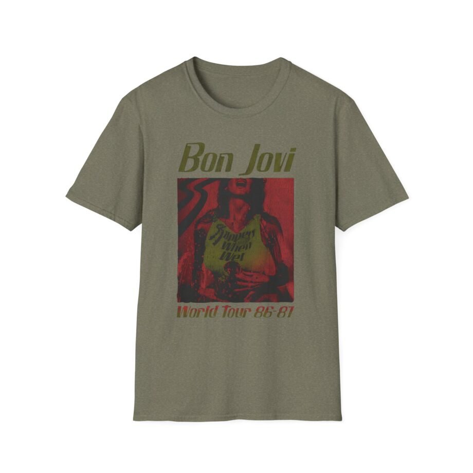Bon Jovi Slippery When Wet Vintage World Tour Unisex Softstyle T-Shirt