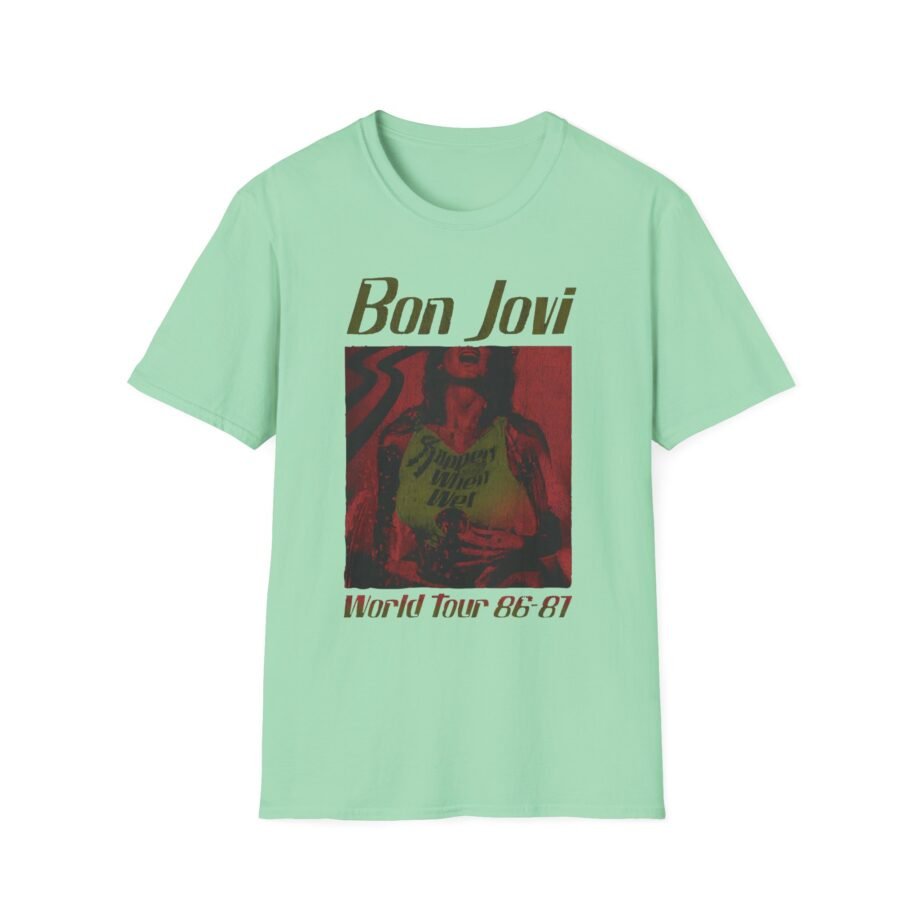 Bon Jovi Slippery When Wet Vintage World Tour Unisex Softstyle T-Shirt