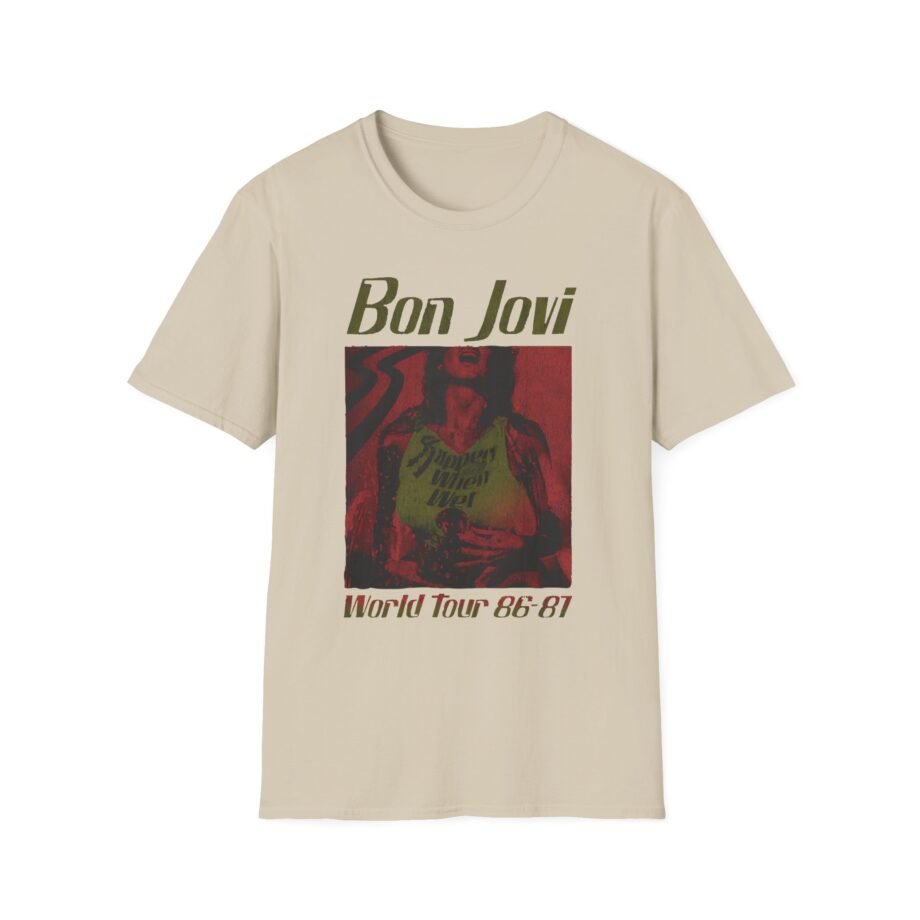 Bon Jovi Slippery When Wet Vintage World Tour Unisex Softstyle T-Shirt